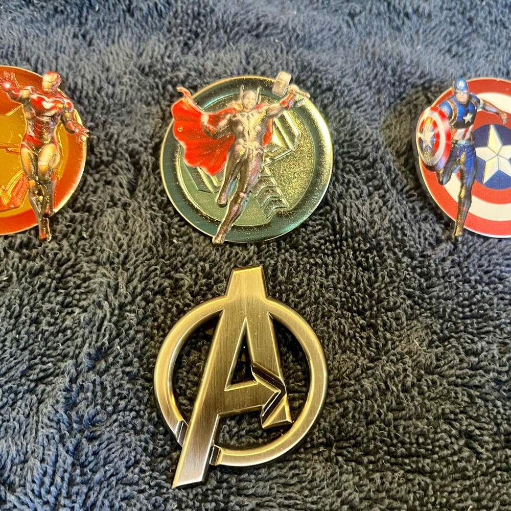 Disney Parks Marvel Superhero Pins Set- Iron Man Captain America Thor